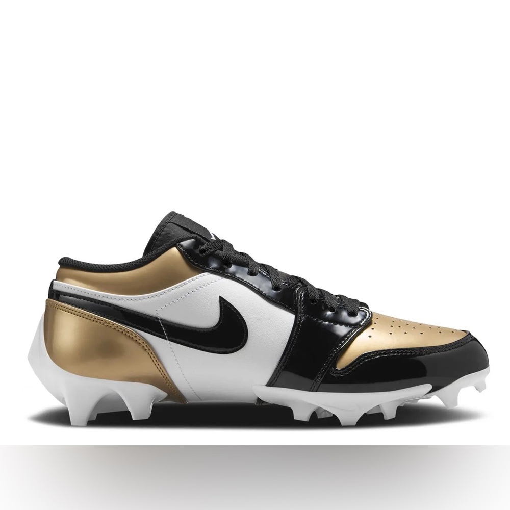 NEW Air Jordan size 11 Womens Cleats Retro 1 Low Gold Shoes